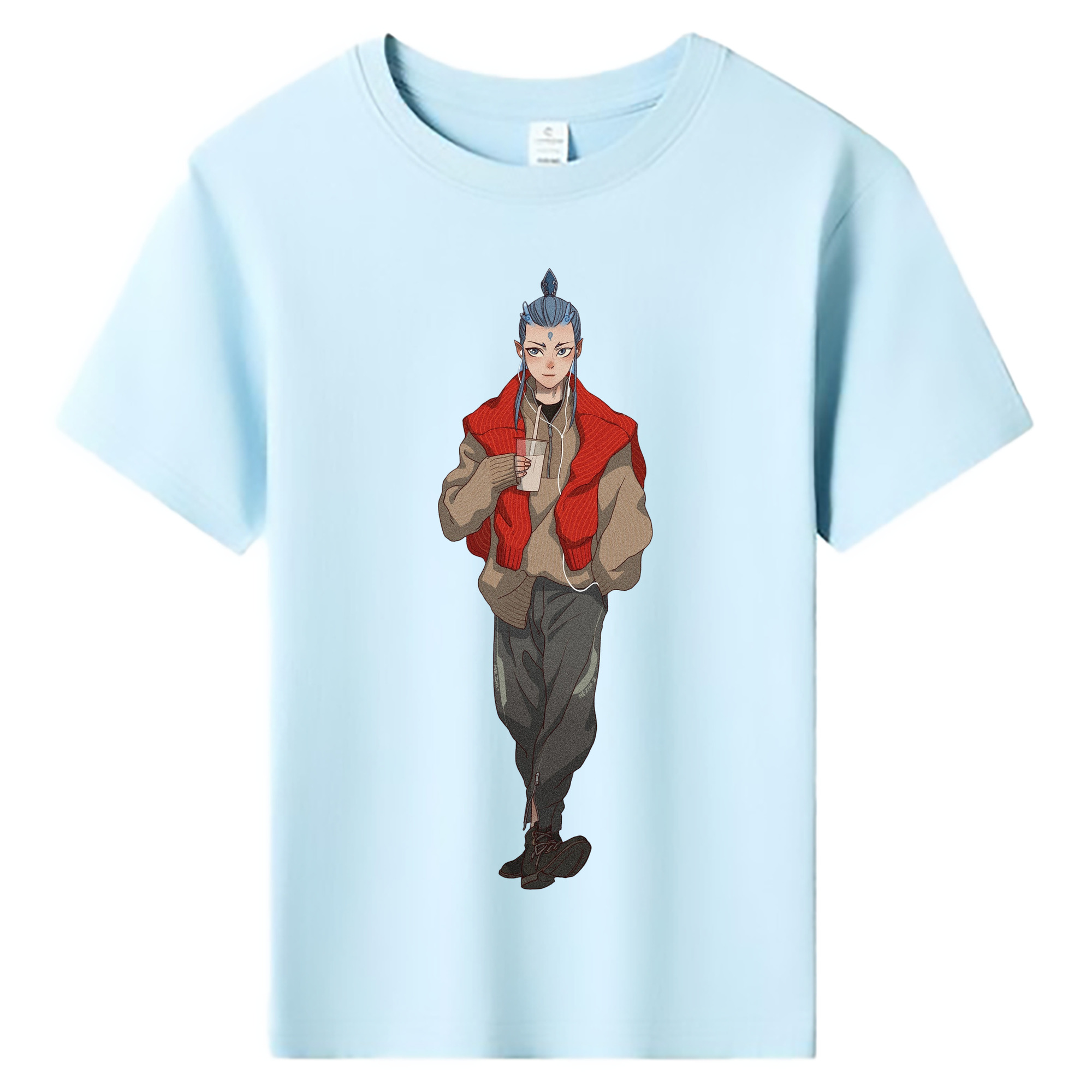 （画像用） Ne Zha 2 ナタ 魔童の大暴れ 綿100％キッズTシャツ（フロントプリント）